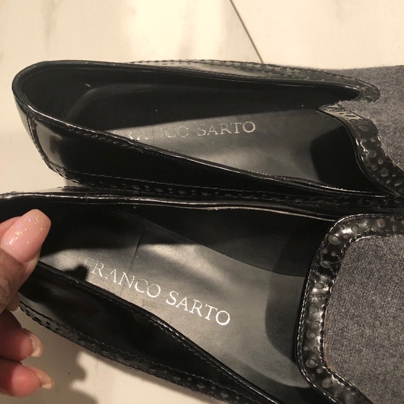 Franco Sarto Tweed Textured Patent Leather Loafers - Picture 5 of 11